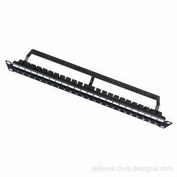 24-port Blank Patch Panel, Available in Cat6/Cat5e Keystone Jacks